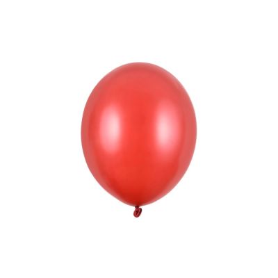 100 PZ Palloncino Palloncini Lattice 27 cm ROSSO PAPAVERO metallic