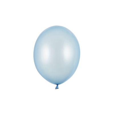 50 PZ Palloncino Palloncini Lattice 27 cm CELESTE BABY metallic