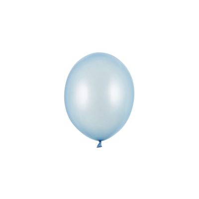 100 PZ Palloncino Palloncini Lattice 12 cm CELESTE BABY Metallic