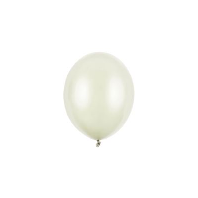 100 PZ Palloncino Palloncini Lattice 12 cm CREMA CHIARO metallic