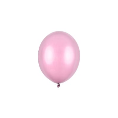 100 PZ Palloncino Palloncini Lattice 12 cm ROSA CONFETTO metallic