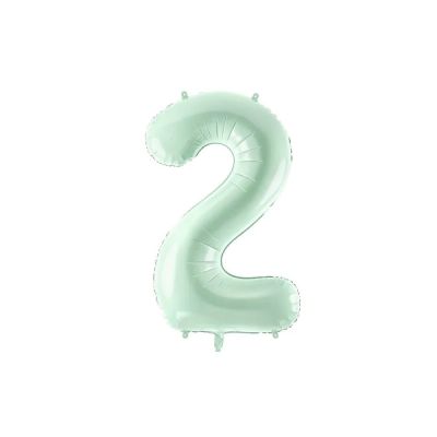 Palloncino FOIL MYLAR numero 2 colore VERDE - 72 CM