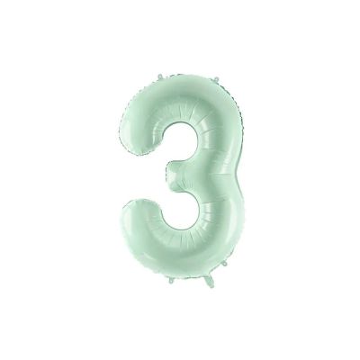 Palloncino FOIL MYLAR numero 3 colore VERDE - 72 CM
