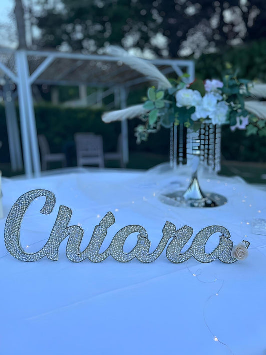 Scritta in Legno personalizzata con glitter