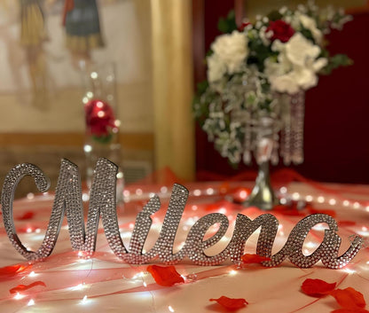 Scritta in Legno personalizzata con glitter