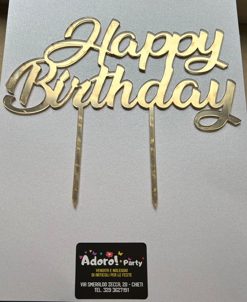 Cake Topper “Happy Birthday” – Colore Personalizzato