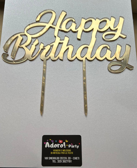 Cake Topper “Happy Birthday” – Colore Personalizzato