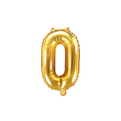 Palloncino FOIL MYLAR numero 0 ORO 35 cm