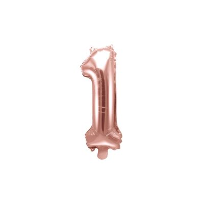 Palloncino FOIL MYLAR numero 1 ROSA GOLD 35 cm