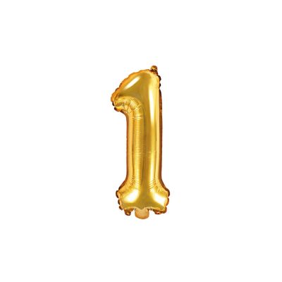 Palloncino FOIL MYLAR numero 1 ORO 35 cm
