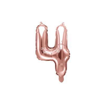 Palloncino FOIL MYLAR numero 4 ROSA GOLD 35 cm