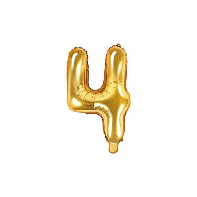 Palloncino FOIL MYLAR numero 4 ORO 35 cm