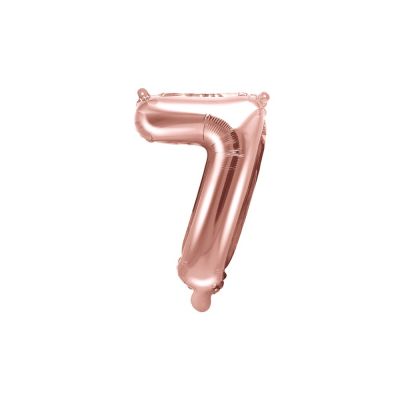 Palloncino FOIL MYLAR numero 7 ROSA GOLD 35 cm