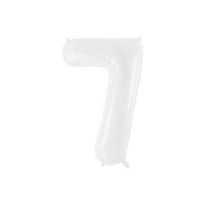 Palloncino FOIL MYLAR numero 7 colore BIANCO da 86 cm
