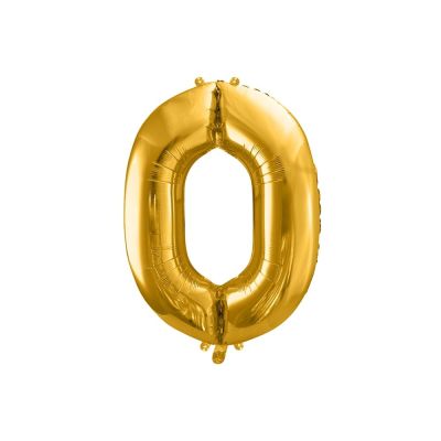 Pallone Palloncino gigante in foil mylar 86 cm NUMERO 0 colore ORO