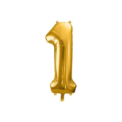 Pallone Palloncino gigante in foil mylar 86 cm NUMERO 1 colore ORO