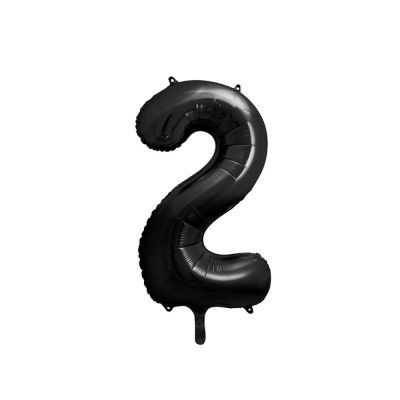 Pallone Palloncino gigante in foil mylar 86 cm NUMERO 2 DUE colore NERO