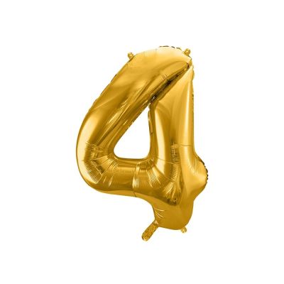 Pallone Palloncino gigante in foil mylar 86 cm NUMERO 4 colore ORO