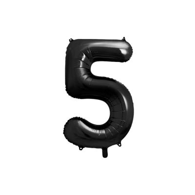 Pallone Palloncino gigante foil mylar 86 cm NUMERO 5 CINQUE colore NERO