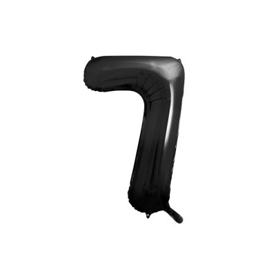 Pallone Palloncino gigante foil mylar 86 cm NUMERO 7 SETTE  colore NERO