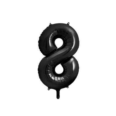 Pallone Palloncino gigante foil mylar 86 cm NUMERO 8 OTTO colore NERO