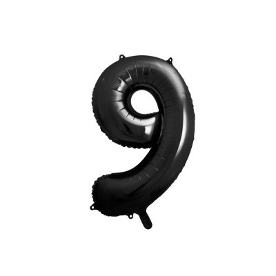 Pallone Palloncino gigante foil mylar 86 cm NUMERO 9 NOVE colore NERO