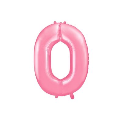 Palloncino in foil mylar numero ZERO 0 ROSA da 86 cm