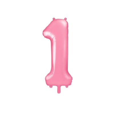 Palloncino in foil mylar numero UNO 1 ROSA da 86 cm