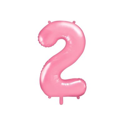 Palloncino in foil mylar numero DUE 2 ROSA da 86 cm