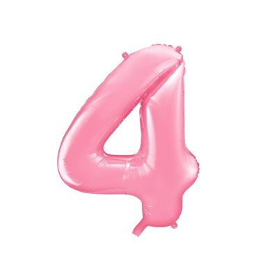 Palloncino in foil mylar numero QUATTRO 4 ROSA da 86 cm