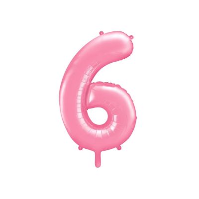 Palloncino in foil mylar numero SEI 6 ROSA da 86 cm