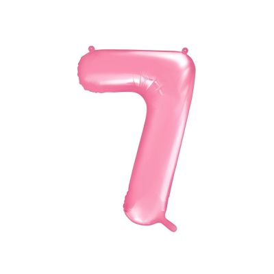Palloncino in foil mylar numero SETTE 7 ROSA da 86 cm