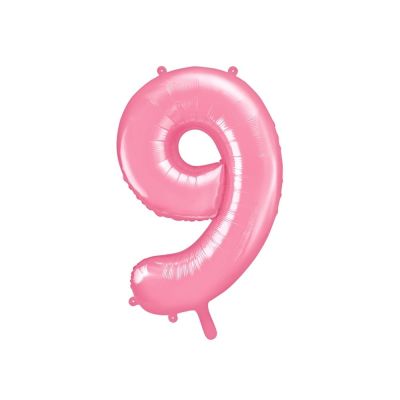 Palloncino in foil mylar numero NOVE 9 ROSA da 86 cm