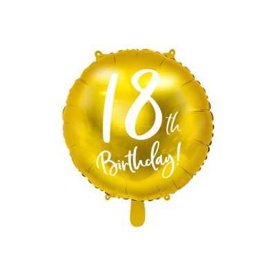 Palloncino foil mylar ORO numero 18 - 18' - diciottesimo compleanno