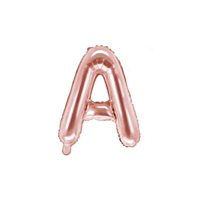 Palloncino FOIL MYLAR ROSA GOLD lettera A cm 35