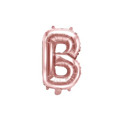 Palloncino FOIL MYLAR ROSA GOLD lettera B cm 35