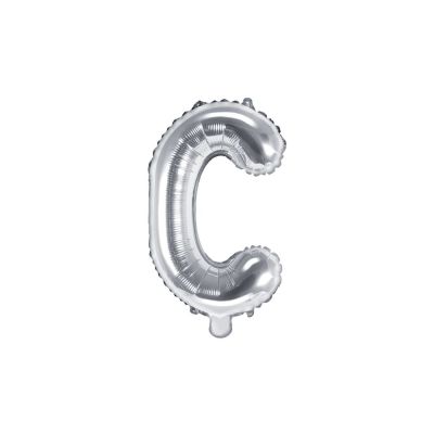 Palloncino FOIL MYLAR ARGENTO lettera C cm 35