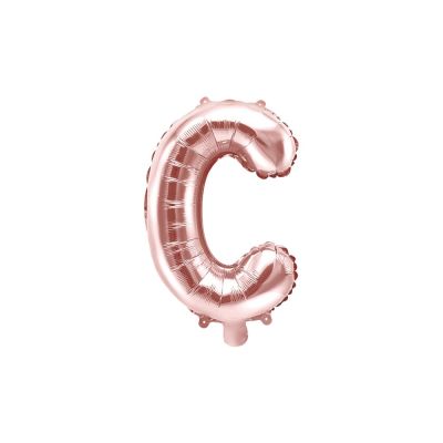 Palloncino FOIL MYLAR ROSA GOLD lettera C cm 35