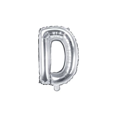 Palloncino FOIL MYLAR ARGENTO lettera D cm 35