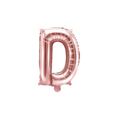 Palloncino FOIL MYLAR ROSA GOLD lettera D cm 35