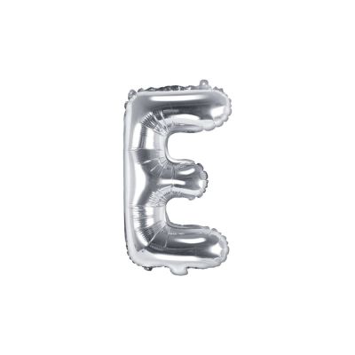 Palloncino FOIL MYLAR ARGENTO lettera E cm 35