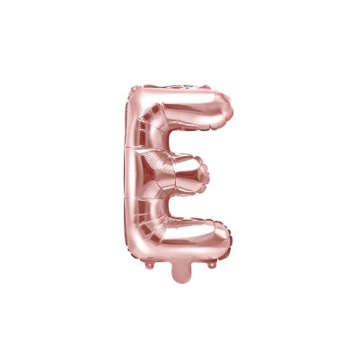Palloncino FOIL MYLAR ROSA GOLD lettera E cm 35