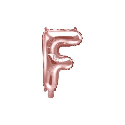 Palloncino FOIL MYLAR ROSA GOLD lettera F cm 35
