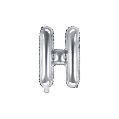 Palloncino FOIL MYLAR ARGENTO lettera H cm 35