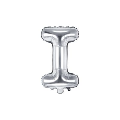 Palloncino FOIL MYLAR ARGENTO lettera I cm 35