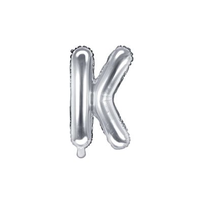 Palloncino FOIL MYLAR ARGENTO lettera K cm 35