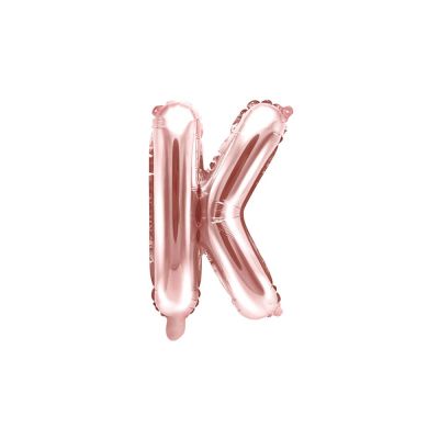 Palloncino FOIL MYLAR ROSA GOLD lettera K cm 35