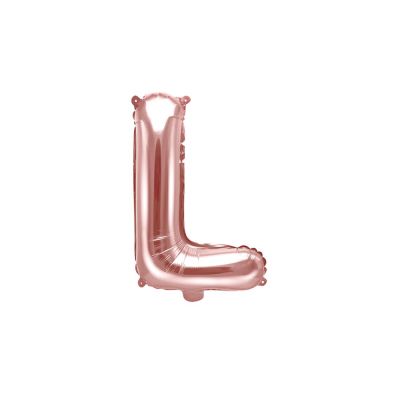 Palloncino FOIL MYLAR ROSA GOLD lettera L cm 35