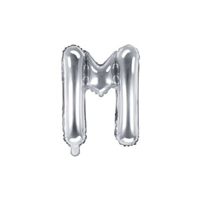 Palloncino FOIL MYLAR ARGENTO lettera M cm 35