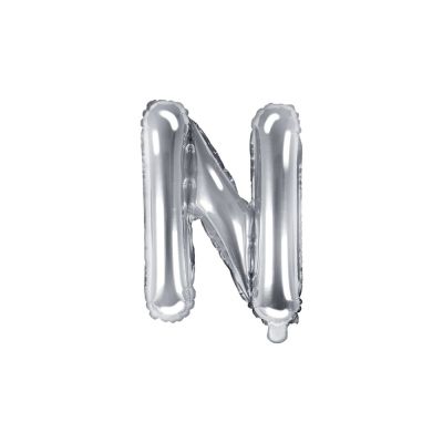 Palloncino FOIL MYLAR ARGENTO lettera N cm 35